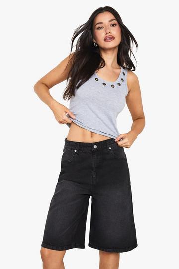 Tall Denim Jort washed black