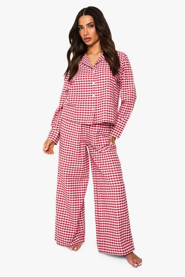 Petite - Ensemble de pyjama à manches longues et imprimé vichy red