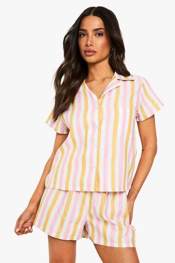 Petite Gestreepte Pyjama Set Met Shorts multi