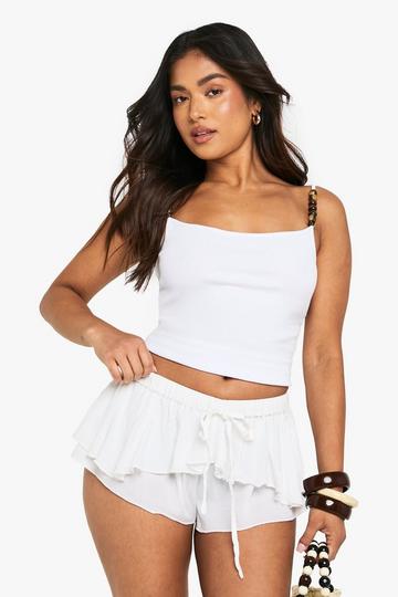Petite Losse Shorts Met Laagjes white