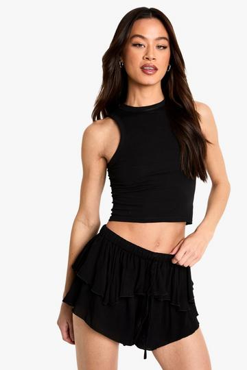 Tall Layered Flippy Short black