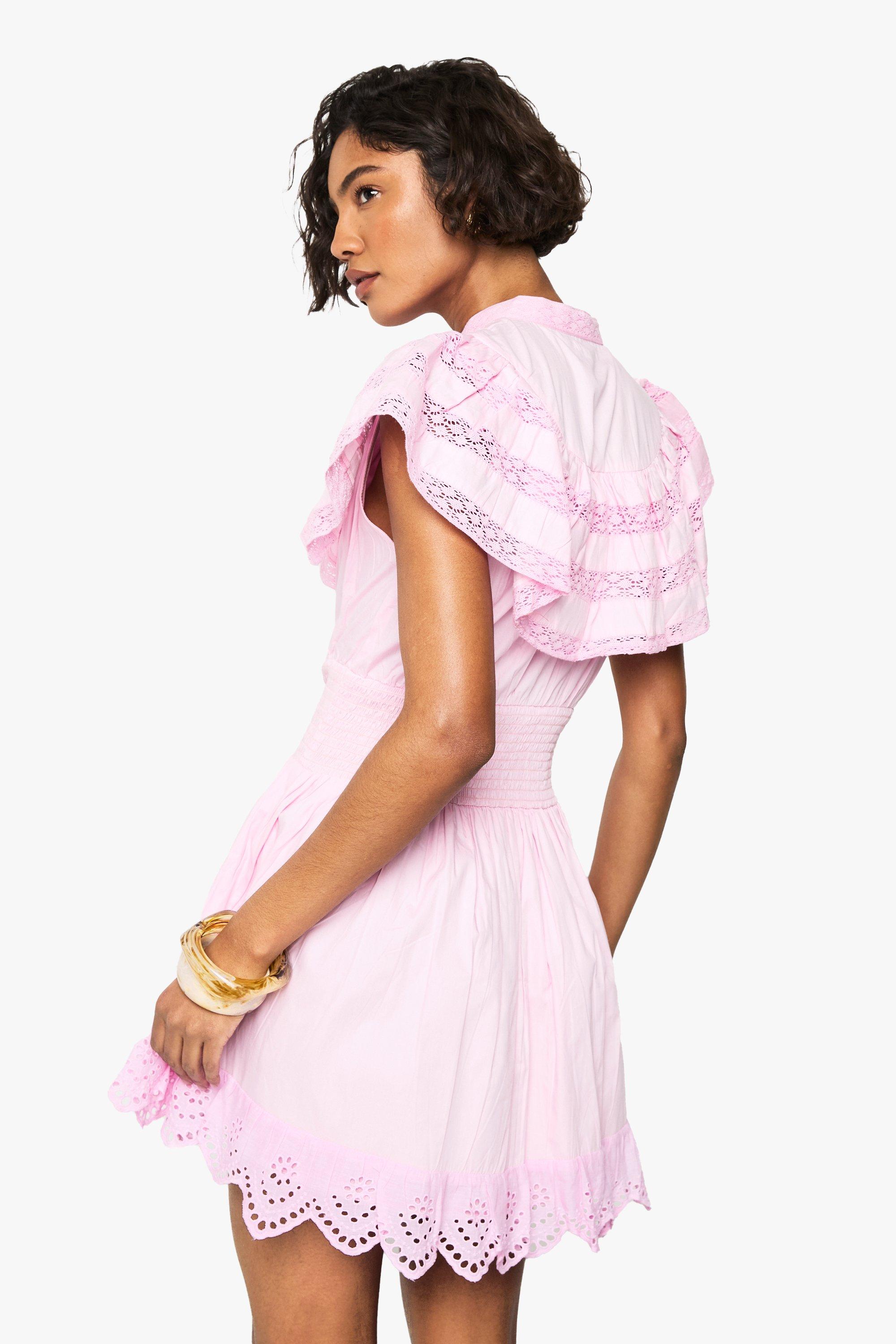 Tall Layered Frill Button Detail Mini Dress | boohoo DK Tall Layered Frill Button Detail Mini Dress | boohoo DK