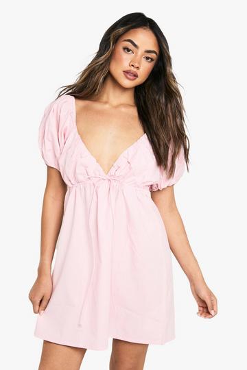 Cotton Poplin Smock Dress pink