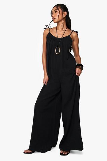Cheesecloth Swing Jumpsuit black