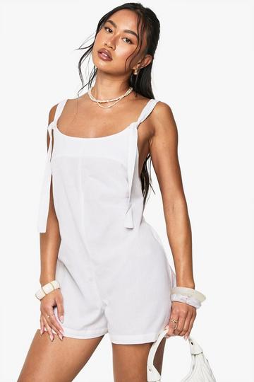 Linen Swing Playsuit white
