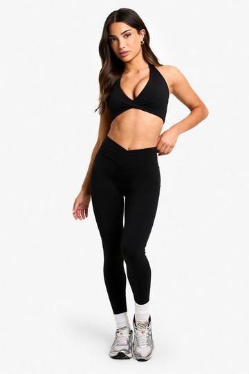 Petite Wrap High Waist Premium Active Legging black