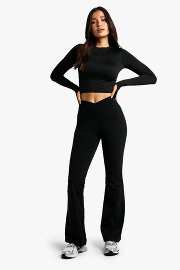 Tall Premium Active Flared Wikkel Leggings Met Hoge Taille black