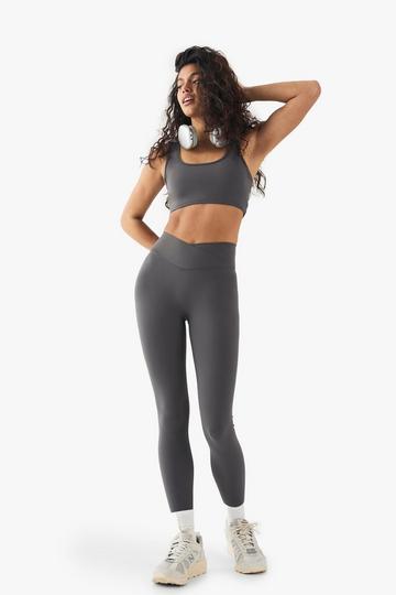 Dsgn Studio Highwaist Supersoft Peached Sculpt Wrap Waist Legging charcoal