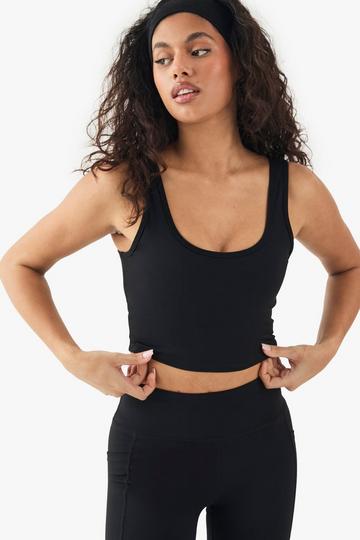 DSGN Studio Supersoft Peached Sculpt Padded Sports Bra black