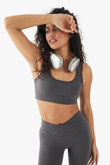 DSGN Studio Supersoft Peached Sculpt Padded Sports Bra charcoal