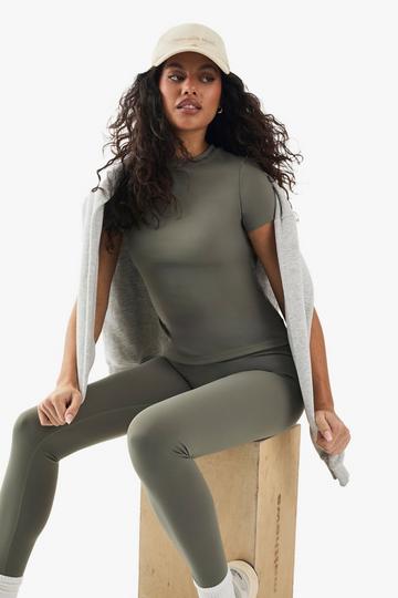 DSGN Studio Supersoft Peached Sculpt Top khaki