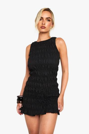 Shired Racer Neck Mini Dress black