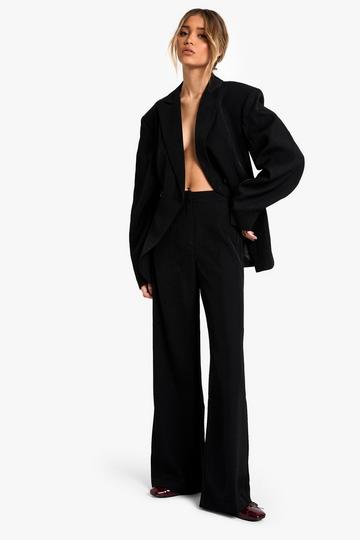 Woven Tailored Slim Straight Leg Trousers black