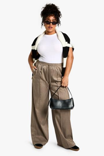 Plus Pintuck Elasticated Waisted Trouser grey