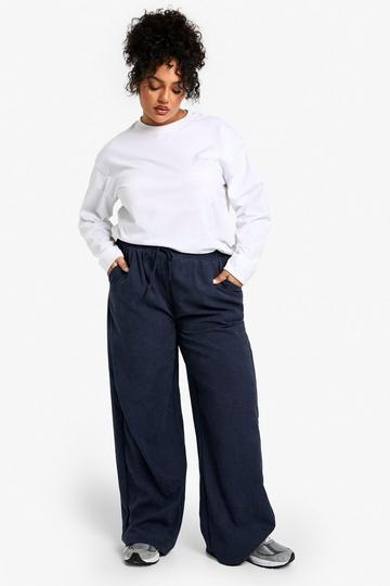 Plus Peached Elasticated Waist Trouser petrol