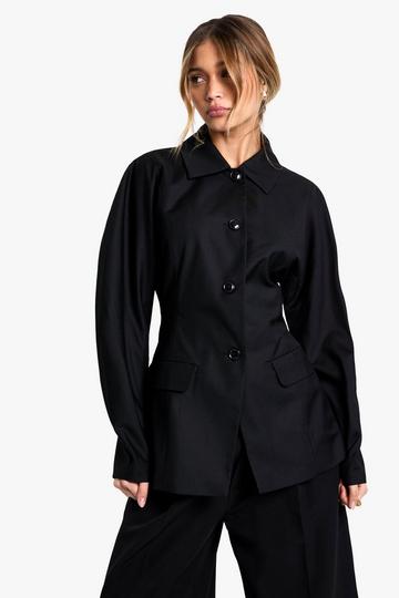 Figursydd kavaj med knappar black