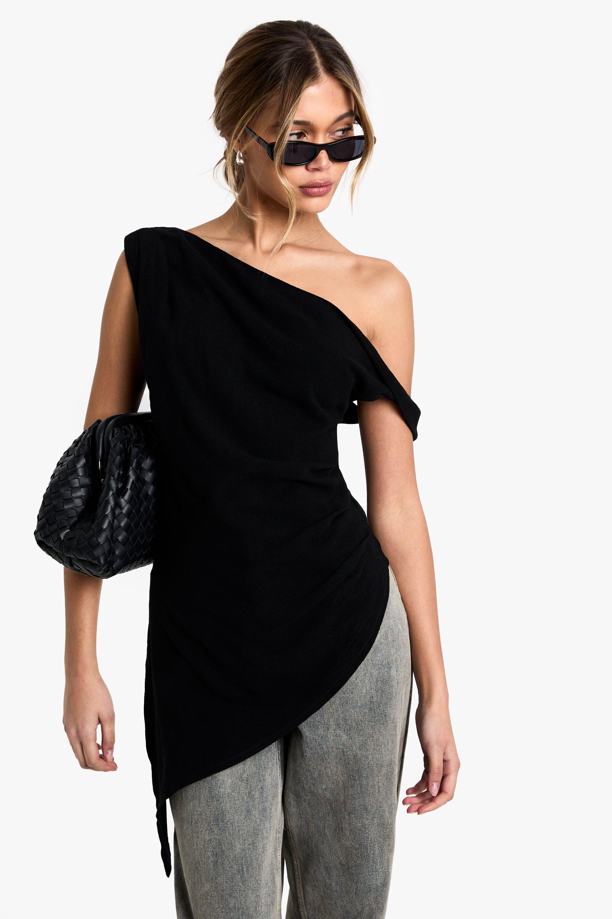 トップス acka drape volume tops black drape volume tops – Acka online store