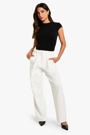 Petite Essentail Straight Leg Trouser ivory