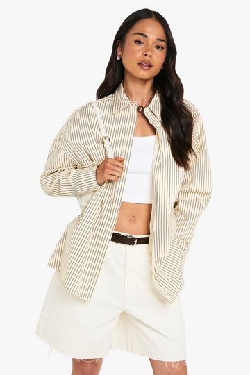 Pinstripe Oversized Shirt ecru