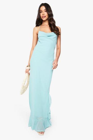 Chiffon Cowl Neck Maxi Dress mint