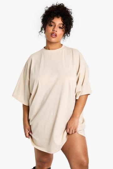 plus oversized t-shirt dress ecru