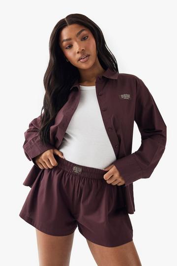 DSGN Poplin Lounge Shorts chocolate