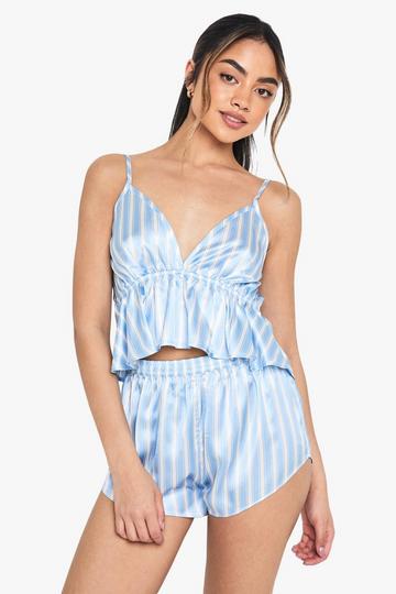 Linne och pyjamasshorts blue