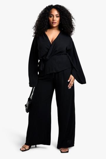 plus WIDE LEG TAILORED TROUSER black