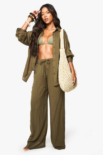 Beachwear Essentials Wide Leg Trousers olive