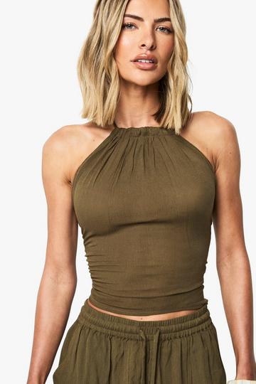 Strand Top Met Halter Neck khaki