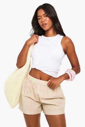 Beach Poplin Stripe Boxer Shorts multi