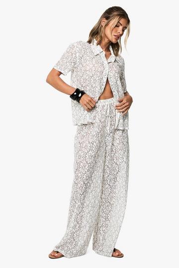Kanten Strand Broek Met Touwtjes white
