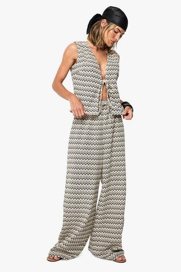 Zig Zag Knitted Beach Trouser mono