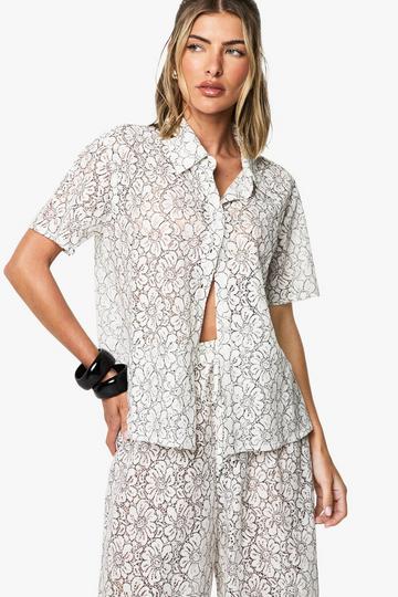 Kanten Strand Blouse Met Touwtjes white