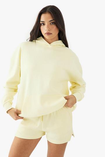 Oversized Geborduurde Dsgn Studio Hoodie lemon