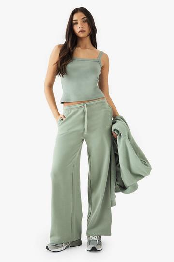 DSGN Studio Embroidered Straight Leg Jogger sage