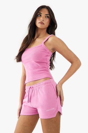 DSGN Studio Embroidered Runner Sweat Short pink