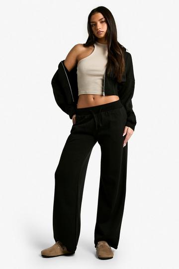 Deep Waistband Straight Leg Jogger black