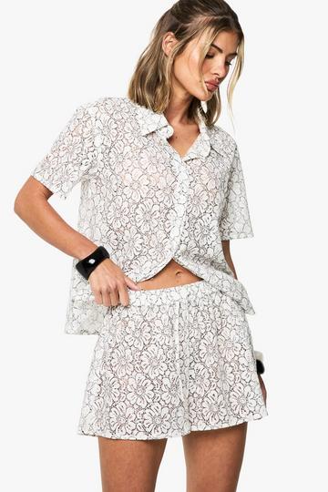 Corded Lace Beach Shorts white