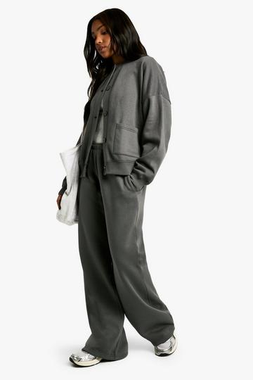 Button Through Cardigan and Jogger Tracksuit charcoal