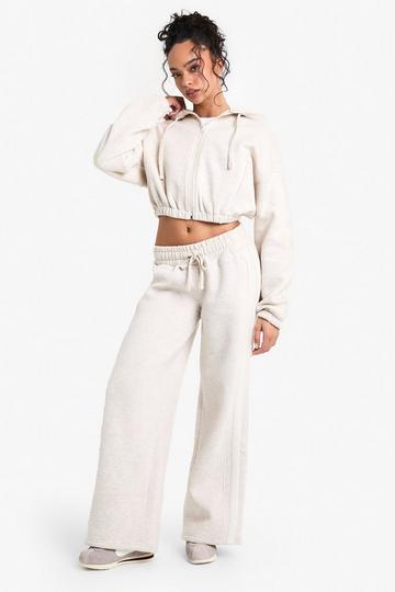 Side Stripe Straight Leg Jogger oatmeal