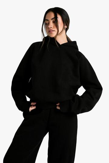 Oversized Hoodie Met Diepe Zoom black