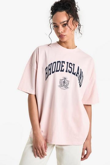 Rhode Island Oversized T-shirt light pink