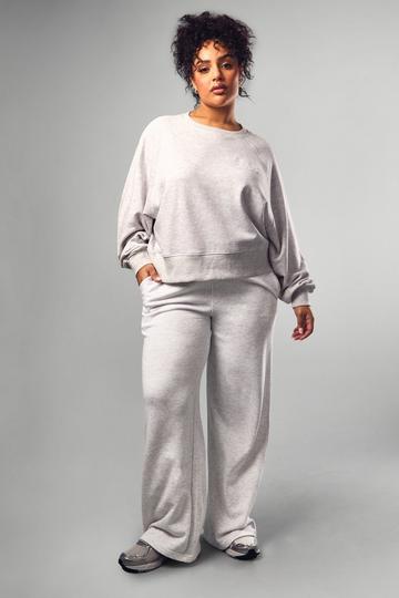 Plus Dsgn Studio Script Wide Leg Jogger ash grey