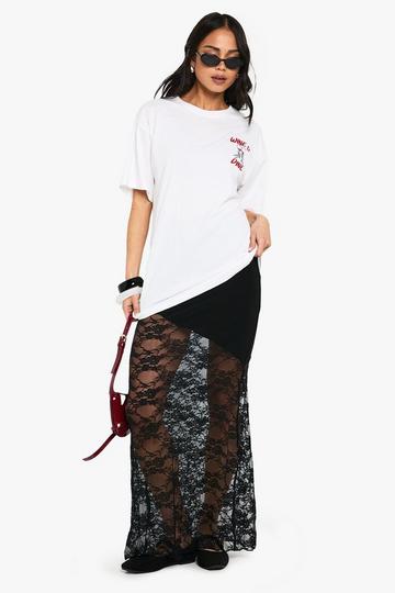 Black Lace mix maxi skirt