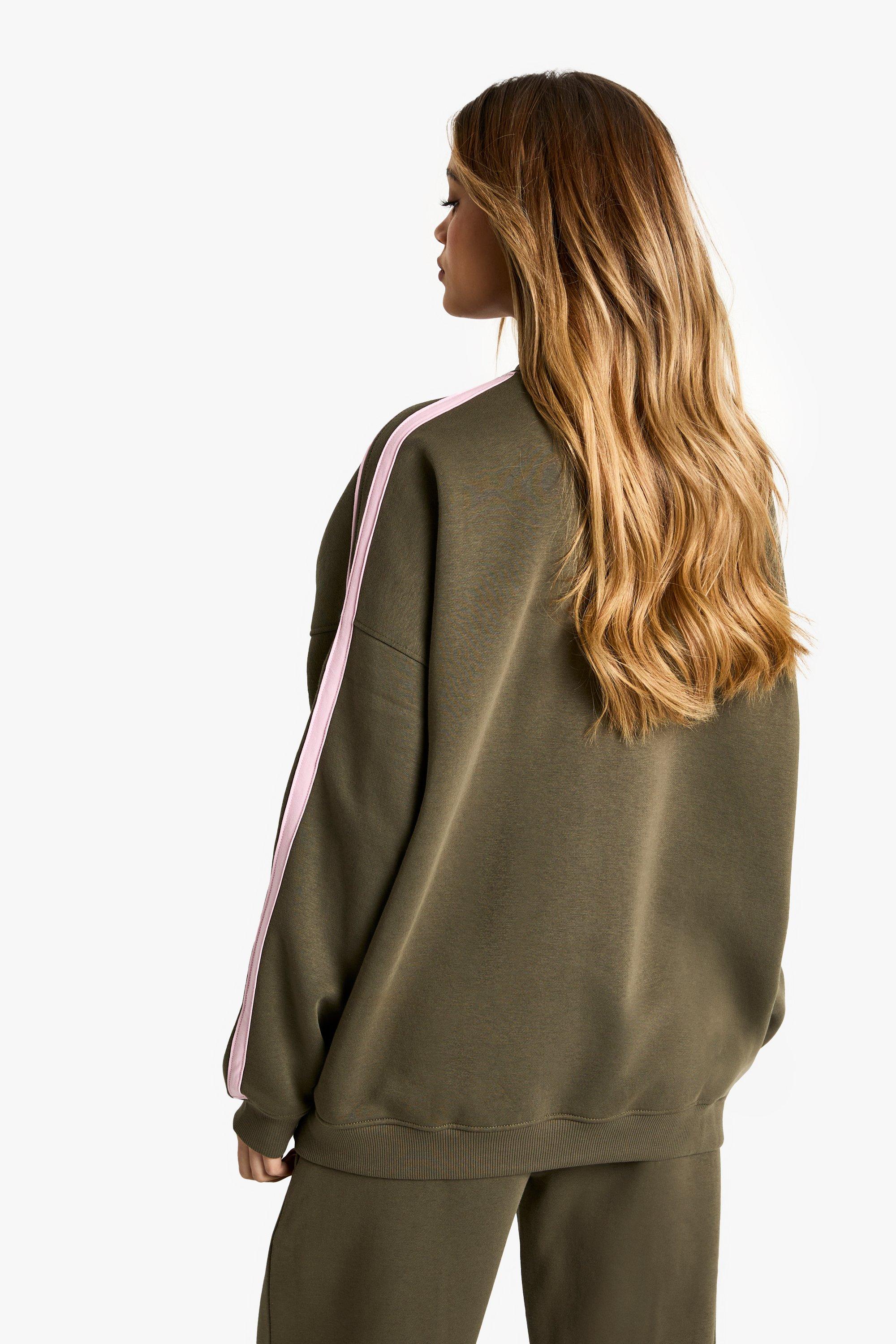 Double Side Striped Oversized Sweatshirt | boohoo Double Side Striped Oversized Sweatshirt | boohoo