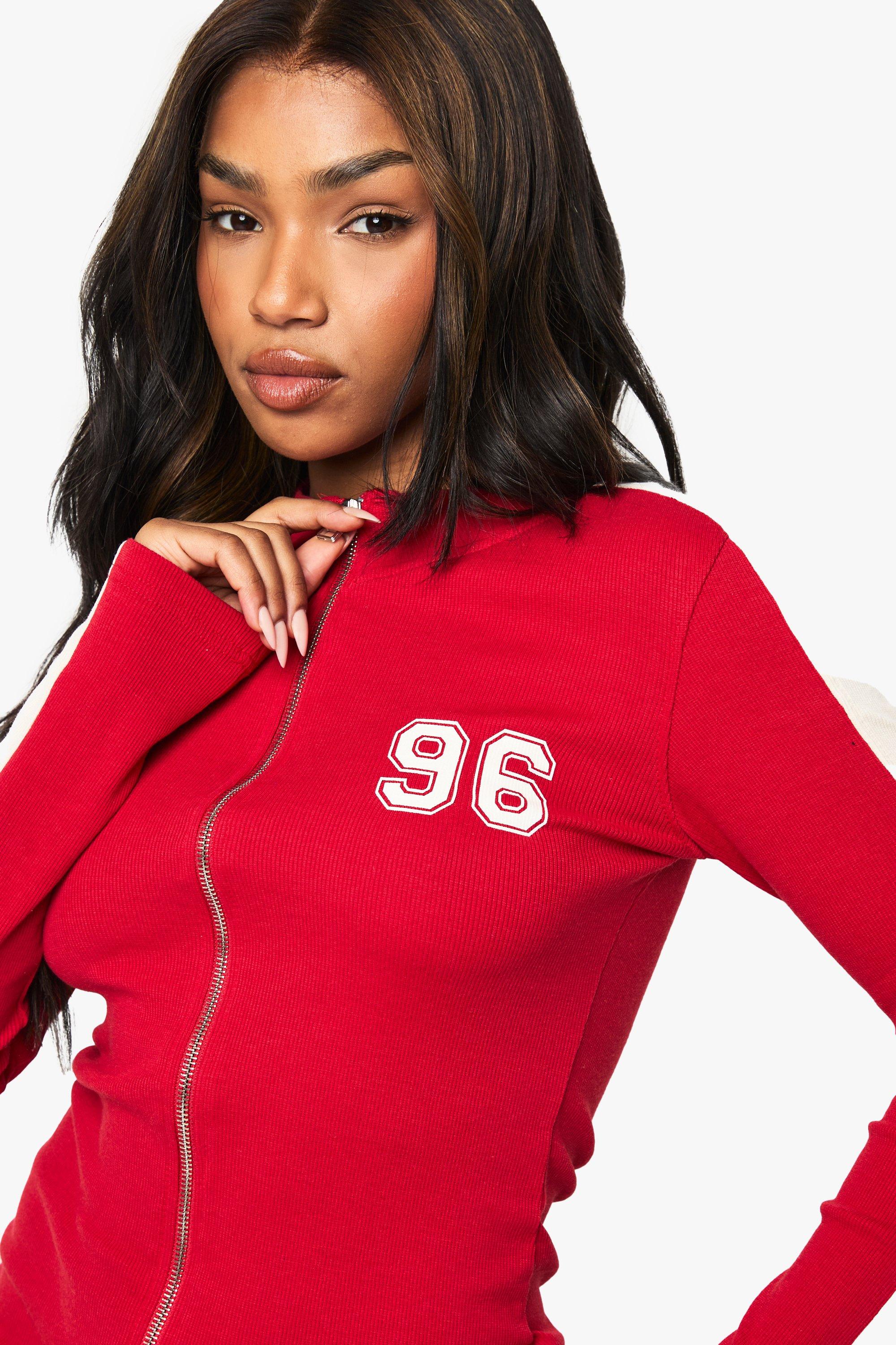 96 Rib Shrunken Zip Through Top | boohoo USA 96 Rib Shrunken Zip Through Top | boohoo USA
