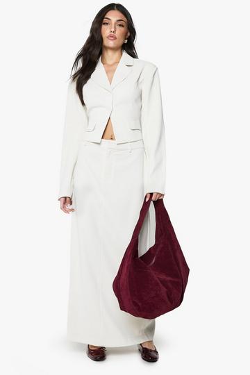 Woven Tailored Maxi Skirt ecru
