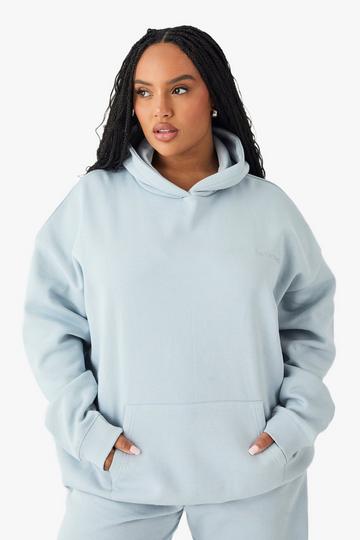 Plus DSGN Studio Embroidered Oversized Hoodie blue