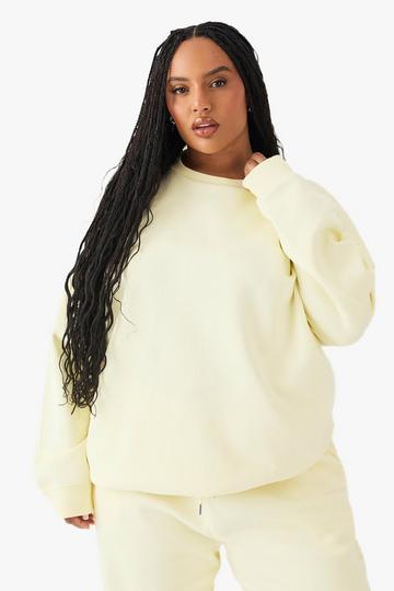 Plus DSGN Studio Embroidered Oversized Sweatshirt lemon